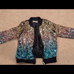 H&M Kids Sequin Jacket - Gold, Pink, Blue